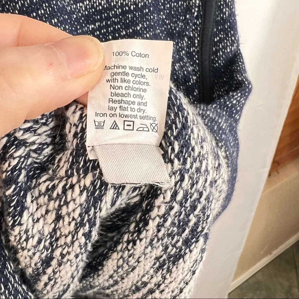 Madewell Knit Navy Blue Shirt Dress Women's Medium Casual Beachy Nautical Preppy - Picture 5 of 8